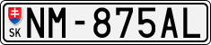 License plate of Slovakia, Cars