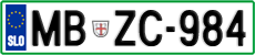 License plate of Slovenia, Cars