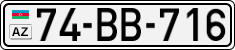 License plate of Azerbaijan, Cars