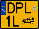 License plates of Poland, Oldtimers