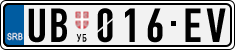 License plate of Serbia, Cars