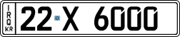 License plate of Iraq, 2022 year system