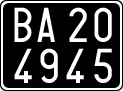 License plate of Italy, Cars (1927 year series)