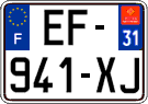 French license plate, SIV (ordinary)