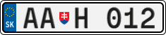License plate of Slovakia, Oldtimers