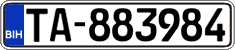 License plate of Bosnia and Herzegovina, Taxi