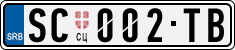License plate of Serbia, Cars