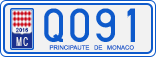 License plate of Monaco, Cars