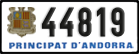 License plate of Andorra, Cars (1234(5))