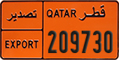 License plate of Qatar, Export transit plates