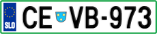 License plate of Slovenia, Cars