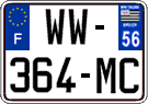 French license plate, SIV (temporary)