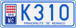 License plate of Monaco, Cars