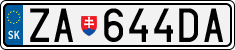 License plate of Slovakia, Cars