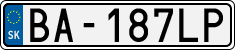 License plate of Slovakia, Cars