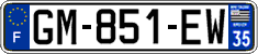 French license plate, SIV (ordinary)