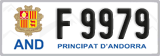 License plate of Andorra, Cars (A 1234)