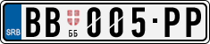 License plate of Serbia, Cars