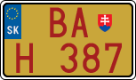 License plate of Slovakia, Oldtimers