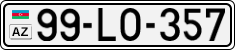 License plate of Azerbaijan, Cars