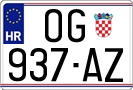 License plate of Croatia, Regular plates