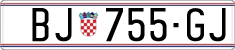 License plate of Croatia, Regular plates