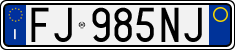 License plate of Italy, Cars (1994 year series)