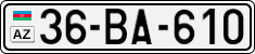 License plate of Azerbaijan, Cars