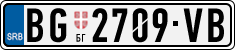 License plate of Serbia, Cars