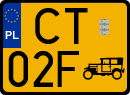 License plates of Poland, Oldtimers