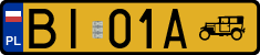 License plates of Poland, Oldtimers