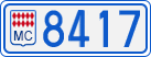License plate of Monaco, Cars
