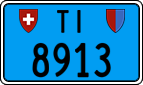 License plate of Switzerland, Work and fire vehicles (blue)