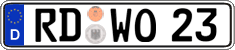 German license plate, Regular plates