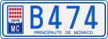 License plate of Monaco, Cars