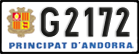 License plate of Andorra, Cars (A 1234)
