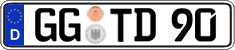 German license plate, Regular plates