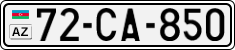 License plate of Azerbaijan, Cars