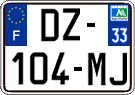 French license plate, SIV (ordinary)