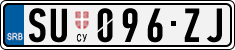 License plate of Serbia, Cars