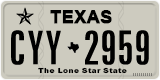 Texas, Regular plates (2012) (АBC-1234)