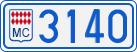 License plate of Monaco, Cars