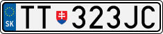 License plate of Slovakia, Cars