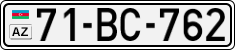 License plate of Azerbaijan, Cars