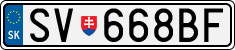 License plate of Slovakia, Cars