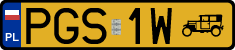 License plates of Poland, Oldtimers