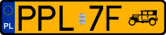 License plates of Poland, Oldtimers