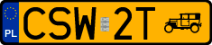 License plates of Poland, Oldtimers