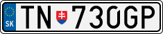 License plate of Slovakia, Cars