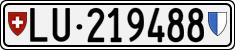 License plate of Switzerland, Cars